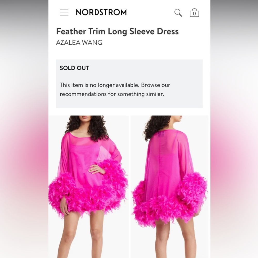 Pink feather dress- sold out